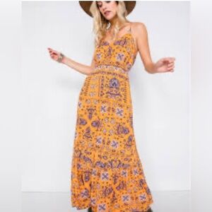 Women’s New Gilli Orange Maxi Dress, size Large